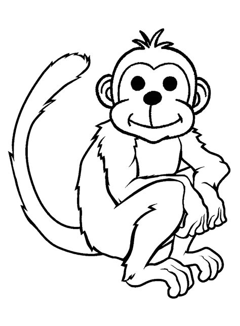 free monkey coloring pages|monkey clip art coloring.